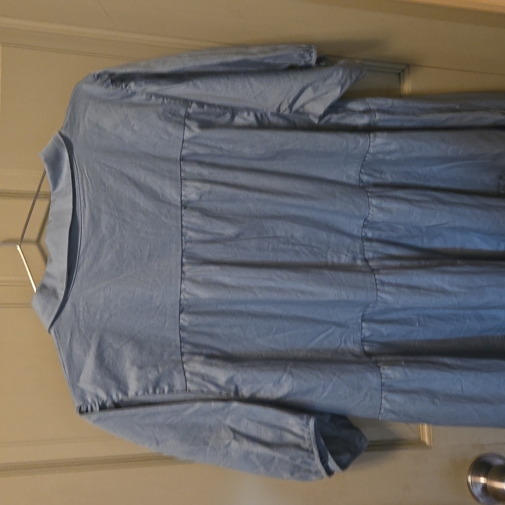 ZENANA SAGE GREEN A LINE DRESS w/POCKETS NWOT P2P 25" - Picture 4 of 5